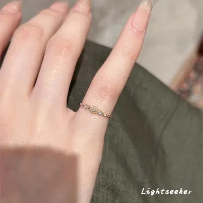 Diamant-Blumen-Ring, leichter Luxus, feiner Schnitt, Retro-Design - 1