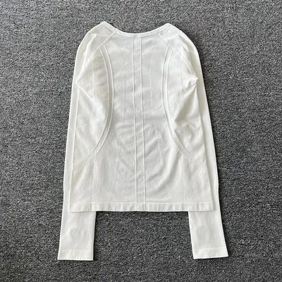 Damen Yoga Langarm-T-Shirt Rundhals hochelastisch atmungsaktiv