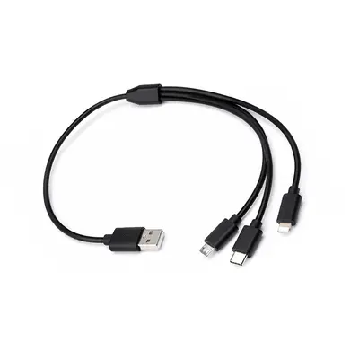 1-to-3 charging cable Type-C, Android, iOS, pure copper USB