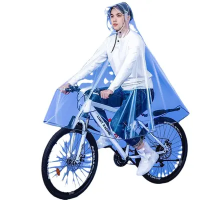 自行车雨衣山地车骑行双帽檐单人全身防暴雨男女款加大加厚全透明