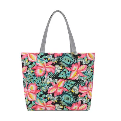 Large Capacity Printed Canvas Shoulder Bag for Women, Korean-Style Tote - 6