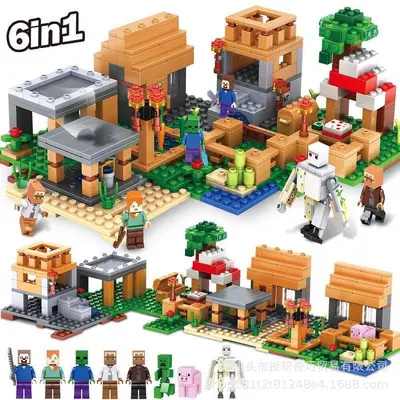 Minecraft Küçük Ağaç Evi Yapı Blokları Seti, Mekanizmalı Mağara, Çocuk Eğitici Oyuncak - 11