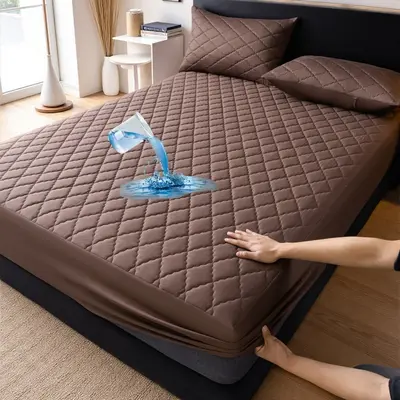 Mattress protector sheet, waterproof, quilted, solid color - 10