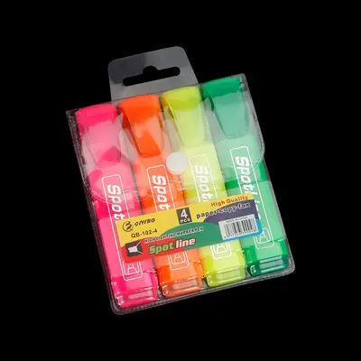 6-farbiges Textmarker-Set mit Schrägkopf - 9