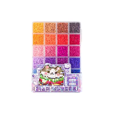 24 Renk BügGlitter Boncuk Seti Çocuklar İçin DIY Boncuk Puzzle Malzeme Paketi - 6