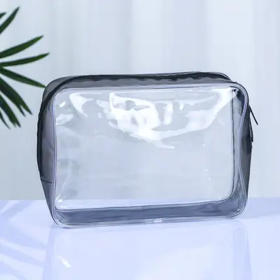 Transparente PVC-Kosmetiktasche, wasserdichte Waschtasche mit Logo - 11