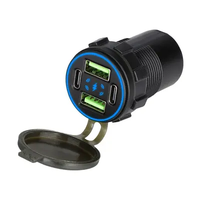 Motorrad-QC-Dual-USB-Ladeanschluss mit PD-Schnittstelle, Tuning-Schnellladung, wasserdicht, 24V/12V, Smartphone-Ladegerät - 9