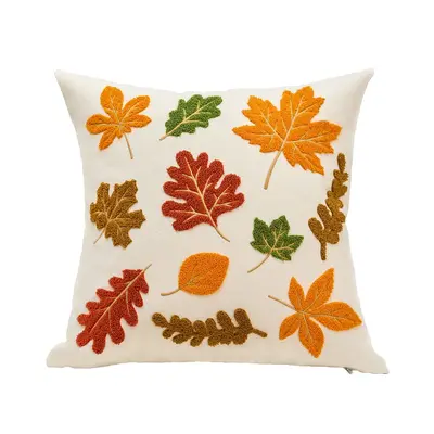 Beliebte Temu Grenzüberschreitung PC Herbst Ahornblatt Kürbis gemusterter Kissenbezug Thanksgiving Dekoration Wohnzimmer Sofa Sitzkissen Bezug - 5