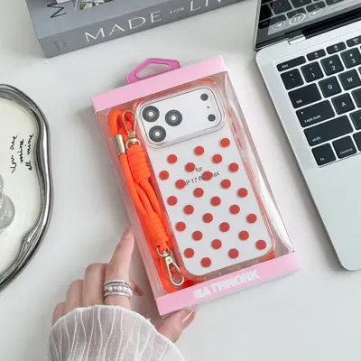 iPhone 17 women's phone case, camera protection, green dot pattern - 7
