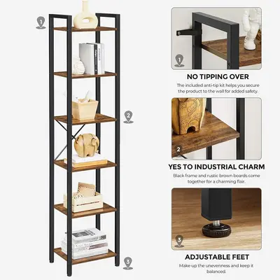 Wall-Mounted Multi-Tier Magazine Rack, Scandinavian Style - 3