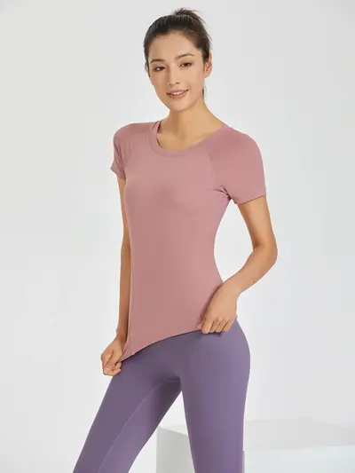 品牌同款瑜伽服上衣丨普拉提训练瑜伽上衣 裸感紧身健身衣 带胸垫