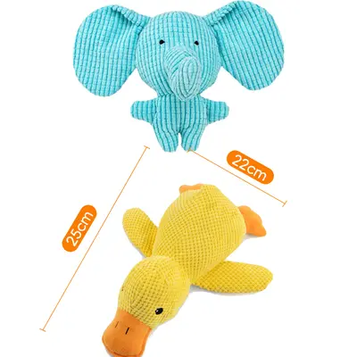 Plush Elephant Dog Toy with Squeaky Paper Chew Sound - 6