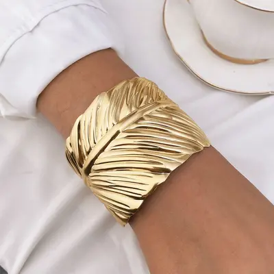 Im europäischen und amerikanischen Internet berühmter übertriebener breiter glänzender Armreif im böhmischen Stil mehrschichtiges Legierungsarmband Damenhandschmuck - 10