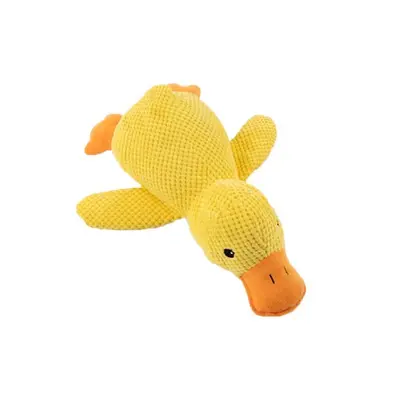 Squeaky Plush Dog Toy, Yellow Duck, Durable and Bite-Resistant - 6