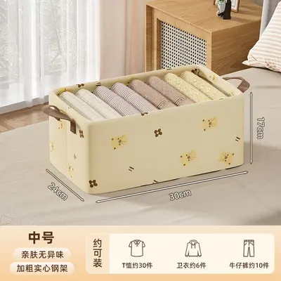 Fabric clothes storage box stackable large capacity - 7