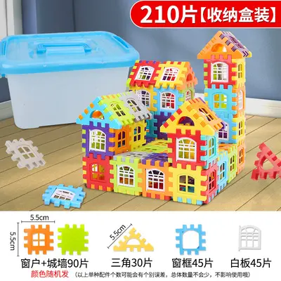 Çocuk evi yapı taşları montaj oyuncakları eğitici büyük parçacık blok duvar pencere modeli puzzle 3 yaş 6 kız ve erkek - 12