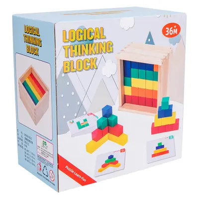 Logical Thinking Wooden Block Puzzle, Rubik's Cube Matching, Educational Toy - 7