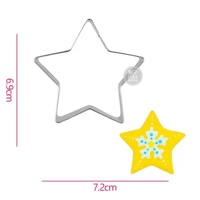 Stainless Steel Cartoon Cookie Cutter, Five-Pointed Star Shape