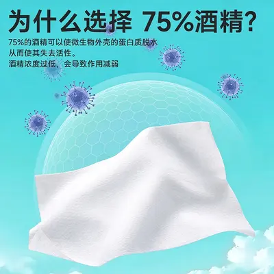 75% Alcohol Hygiene Wet Wipes, Individually Wrapped