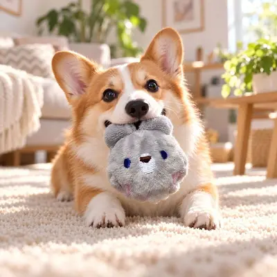 Squeaky Dog Toy Ball and Cat Plush Toy, Durable and Interactive - 4