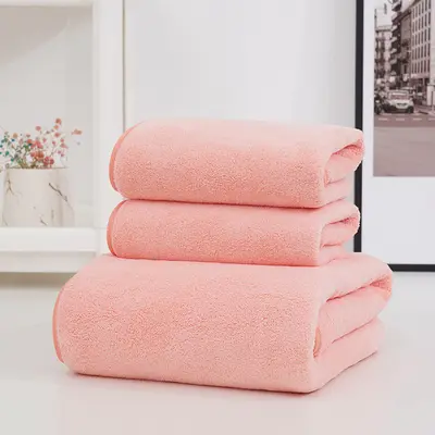 İnternet ünlüsünün aynı stil mercan kadife emici banyo havlusu seti, ücretsiz kargo, solmaz, tüy bırakmaz, LOGO eklenebilir - 10