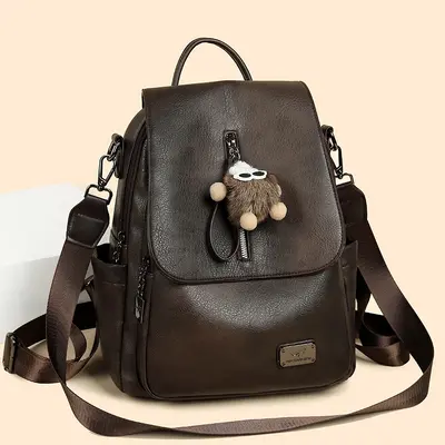 Women's Large-Capacity Soft Leather Travel Backpack - 10