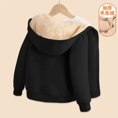 Kinder-Winterjacke mit Fleece-Futter und Lammfell-Optik