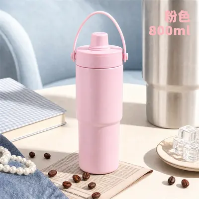 Double-Drink Straw Insulated Bottle, 304 Stainless Steel, Large Capacity Water Bottle - 7