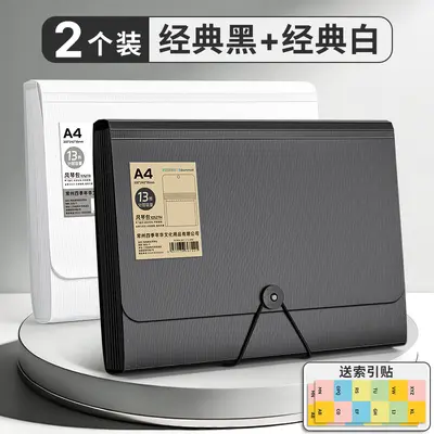 Multi-Layer Accordion File Folder, Zippered Document Bag - 11