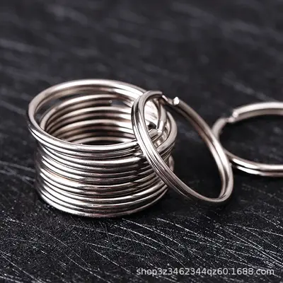 Nickel-Plated Iron Key Ring, Multiple Sizes, Split Ring - 7