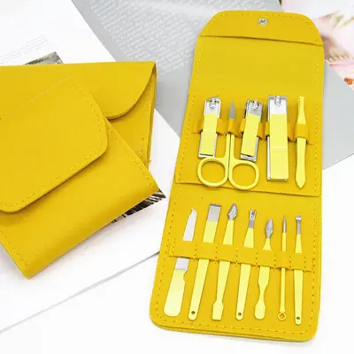 Nail scissor set 16-piece set nail cutting, manicure, beauty tweezers, pedicure knife, ear pick knife ready-made beauty tools - 12