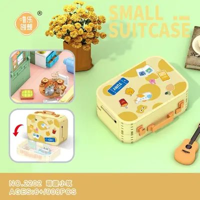 Mini sokak manzaralı küçük ev yapı blokları seti, çocuk eğitici oyuncak - 3
