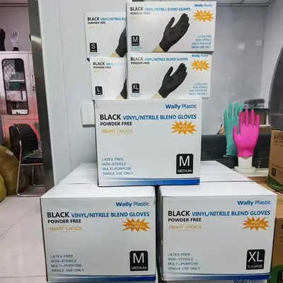 Disposable Nitrile PVC Mixed Gloves Cross-Border English Version Powder-Free Black Beauty Hairdressing Tattoo Protective Gloves