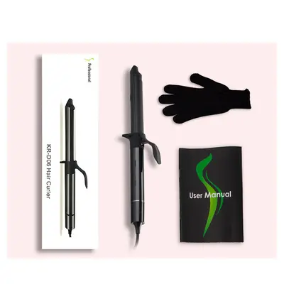New Large Wave Curling Iron Pear Blossom Hair Curler Rose Gold LCD Curling Wand