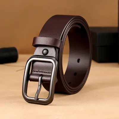 Men's New Style Top Grain Cowhide Belt with Japanese Buckle Genuine Leather High-end Business Versatile Casual Trendy Waistband - 7