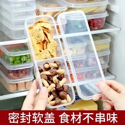 Schmal geschlitzte Kühlfach-Knusperbox für Obst und Gemüse, Verpackungsbox für gefrorenes Fleisch, mikrowellengeeignete Lebensmittelaufbewahrungsbox mit Luftlöchern