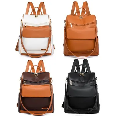 Damenrucksack mit großem Fassungsvermögen, PU-Leder - 4