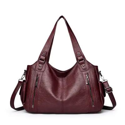 PU Leather Double-Compartment Large Women's Tote Bag - 11