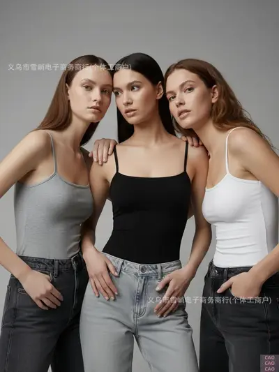 Women's Strappy Vest, Short Camisole Top, Fashion Bra - 3