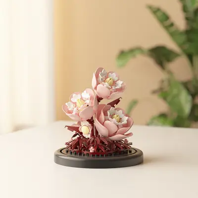 Artificial Everlasting Lily and Rose Building Block Ornament, Valentine's Gift - 11