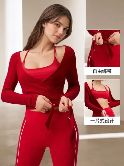 Women's Tie-Strap Yoga Cover-Up, Quick-Dry Summer Top - 3