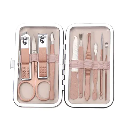 18 parçalı rosegold paslanmaz çelik tırnak seti, kulak temizleme kaşığı ve pediküre araçla - 10