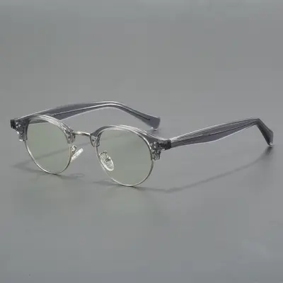 Unisex Retro-Brillengestell in Schildpattoptik, halbrandlos