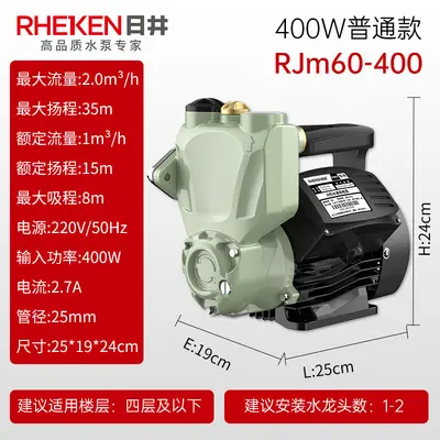 Rijing Smart Fully Automatic Booster Water Pump, Self-Priming, 220V - 12
