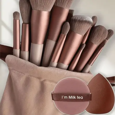 13-Piece Makeup Brush Set, Soft Bristles, with Brush Bag