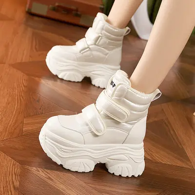 Damen-Schneestiefel, gefüttert und verdickt, warme kurze Winterstiefel