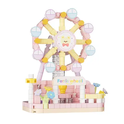Yapı blokları lunapark seti, mikro parçacıklı, kız hediyesi, atlıkarınca - 6