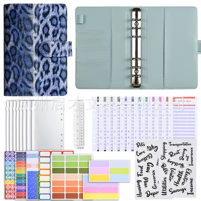 Leopard Print A6 Loose-Leaf Planner and Accounting Notebook - 9