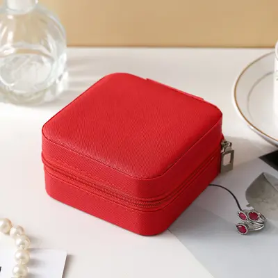 Grenzüberschreitende Schmuckaufbewahrungsbox Mini-Reisekoffer tragbare Aufbewahrungsbox für Ohrringe Halskette Ring Ohrring PU-Schmuckaufbewahrungsbox - 12