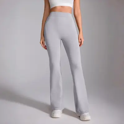 Muyao High-Waist Tummy Control Yoga Pants for Women, Deep V, Flared Leg